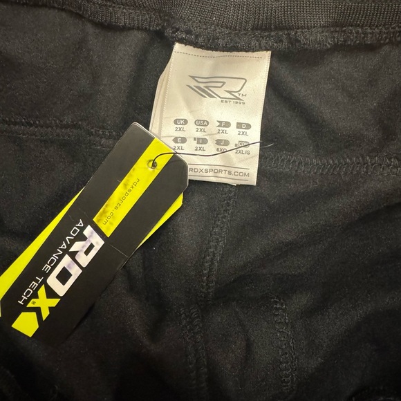 RDX Sports Advance Tech Black Track Pants with Neon Yellow Stripes NWT Mens 2XL - Picture 3 of 3